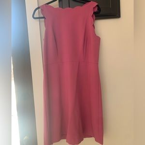 Pink dress with scalloped collar